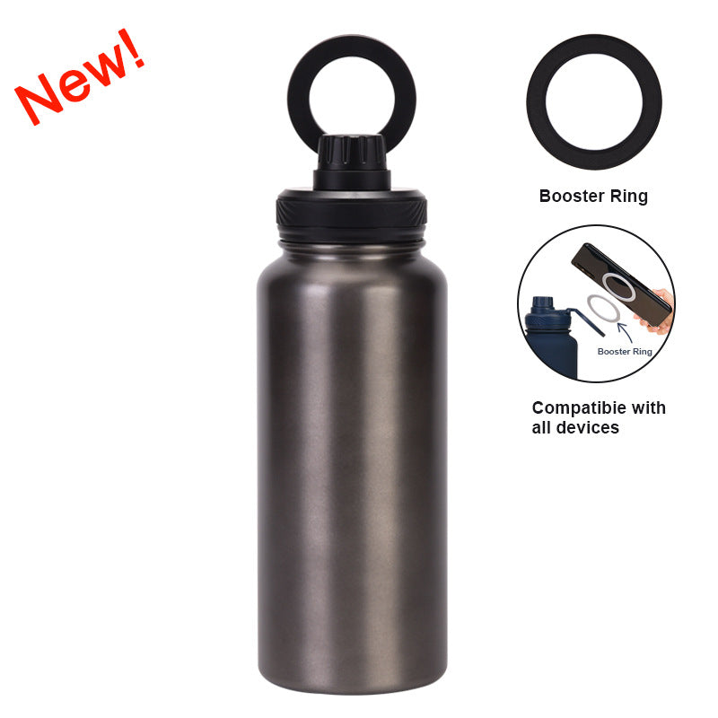 Magnetic Stainless Steel Thermos Cup with Phone Holder