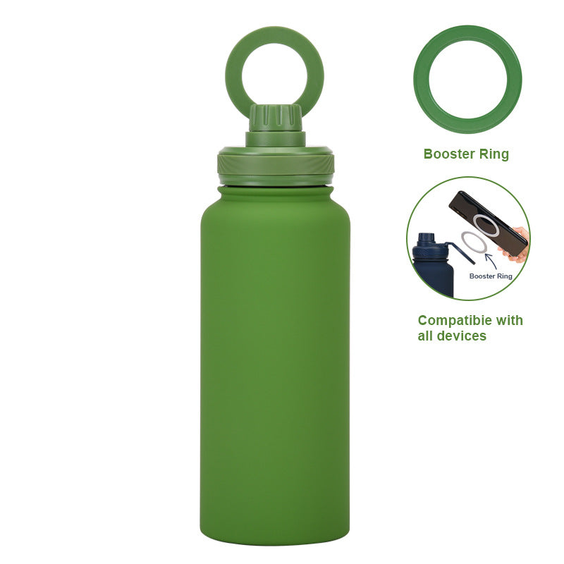 Magnetic Stainless Steel Thermos Cup with Phone Holder